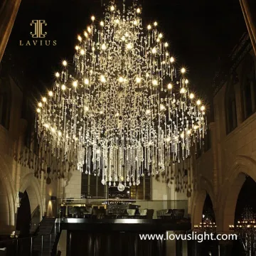 Large crystal atmosphere decoration hotel chandelier hotel reception custom project chandelier