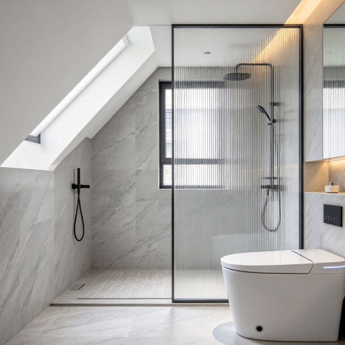 Écran de douche fixe sans cadre en acier inoxydable 304