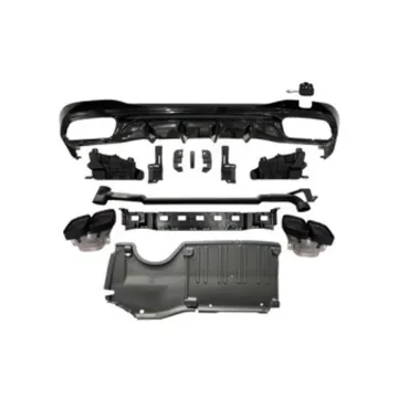 Hot Selling C63 AMG Style Rear Bumper Vents Exhaust Lip Diffuser with Black Tail Pipe Tips for BENZ W206 AMG 2021-2023