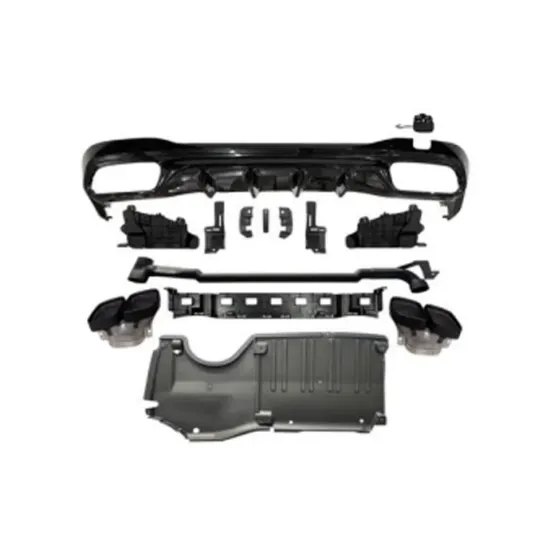Hot Selling C63 AMG Style Rear Bumper Vents Exhaust Lip Diffuser with Black Tail Pipe Tips for BENZ W206 AMG 2021-2023