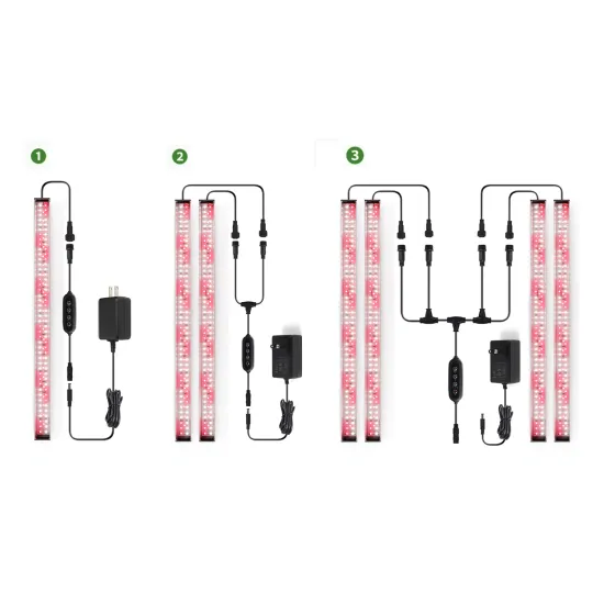 20 Inch Adjustable Spectrum 5000K 660nm Connectable LED Grow Light for Indoor Veg and Bloom