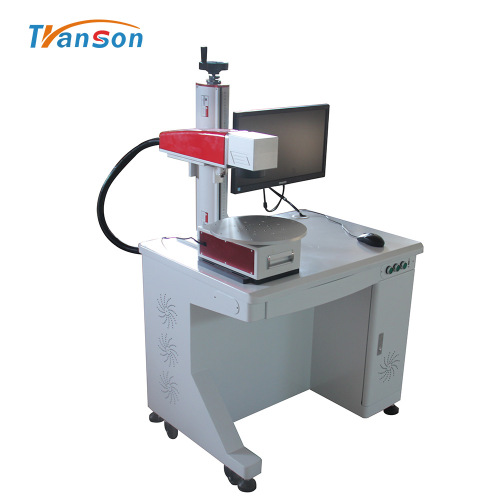 Máquina de marcação a laser de fibra de mesa rotativa para mesa de trabalho