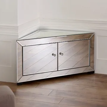 Venetian Mirrored Corner TV Cabinet
