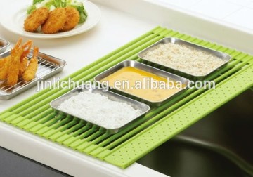 Flexible food grade portable high quality FDA passed food colandar silicone strainer