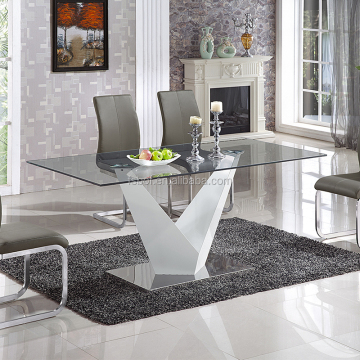 Modern Home Furniture Tempered Glass Dining Table Designs GD007