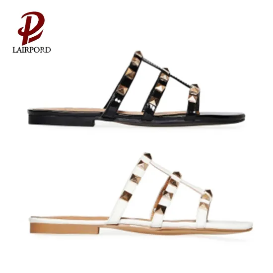 bulk cheaper wholesale flat slippers with rivet