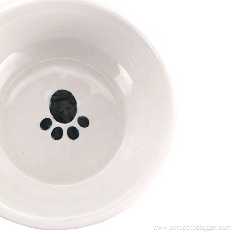 Wholesale Customizable Custom White Ceramic Pet Dog Bowl