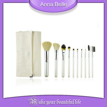 Girls Gifts Makeup Brush Set White Case 10pcs Goat Hair Beginne