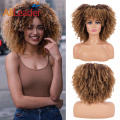 Peruca Afro Kinky Curly Sintética de Cabelo Curto