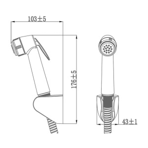 Bộ máy phun Toliet Toliet áp suất cao nhẹ LeeWhale với ống và giá đỡ linh hoạt