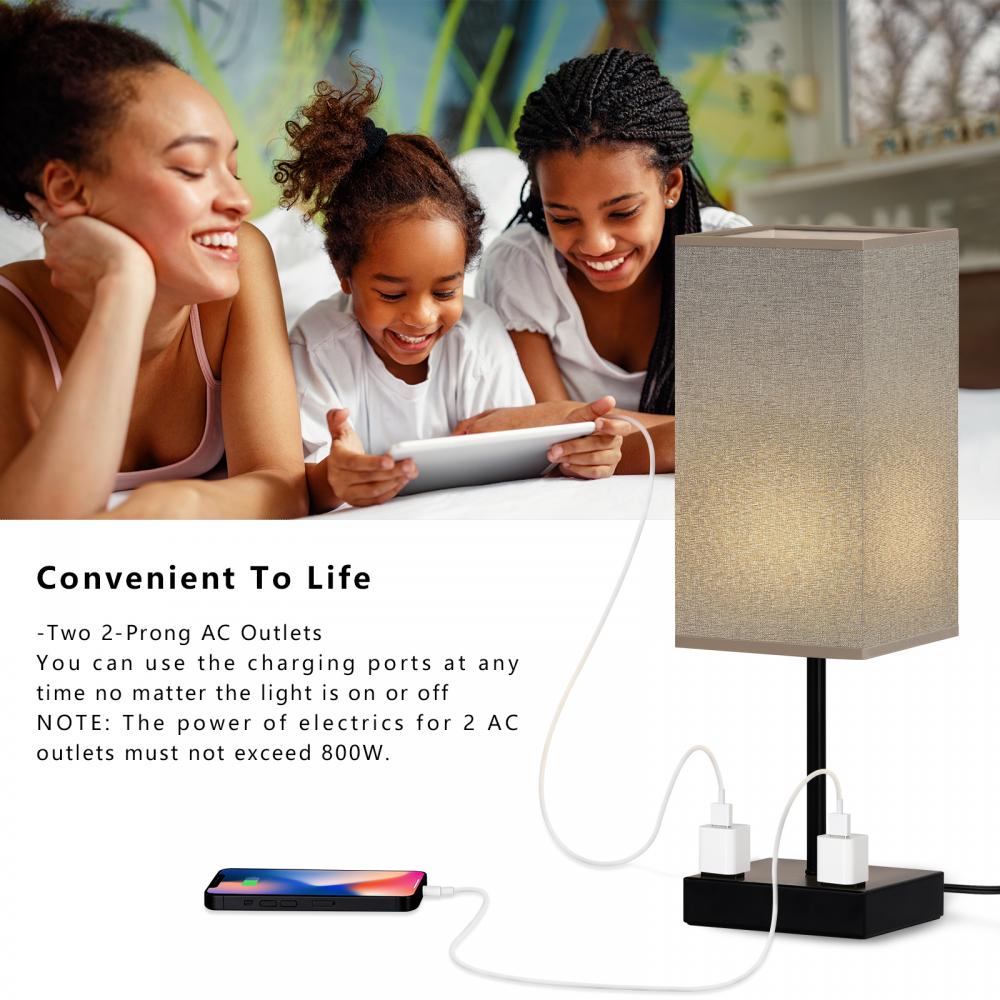 Gray Modern Multifunctional Small Bed Lamps