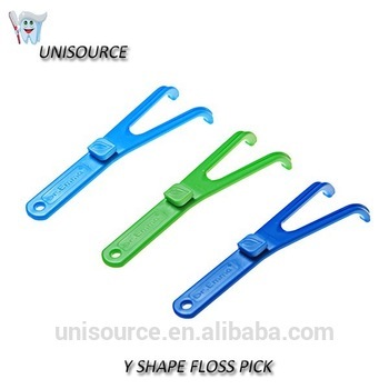 Y shape dental floss holder