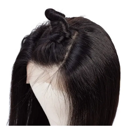 Swiss Lace Frontal Straight Wig 100% Cuticle Aligned Human Hair Lace Front Wig Natural Color Raw Unprocessed Brazilian Short