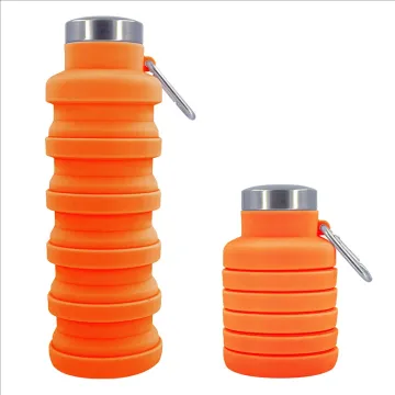 Reusable Silicone Foldable Gym Cup with Metal Lid