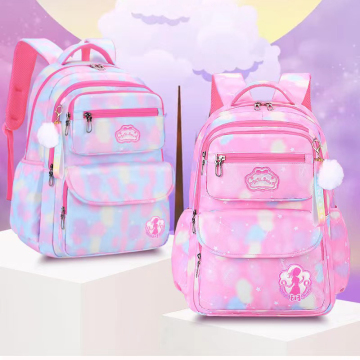 Large Capacity Waterproof School Backpack for Girls with Print Logo