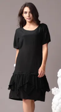 Pretty Steps 2016 high quality new fashion knitted dresses batwing sleeve black dress for ladies