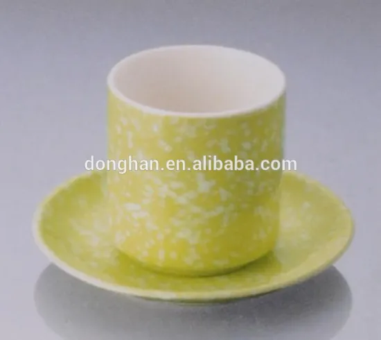 wholesale ceramic cup and saucer in green color