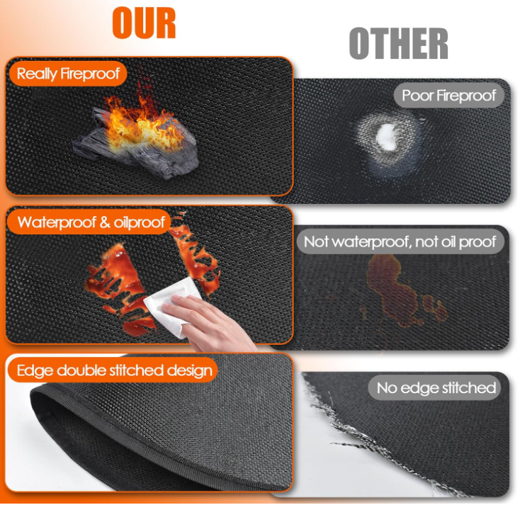 100% Fire retardant Under Grill Mat for Grill