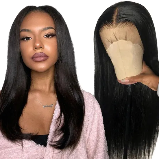 Hot Selling 4x4 13x4 wigs human hair lace front 10a Grade Pre Plucked Bleached Knots lace front wigs