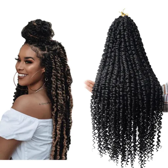22 Inch Passion Twist Crochet Hair Pre-Twisted Synthetic Braiding Hair Extension Spring Bomb Twist For Black Women Bulk