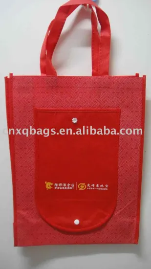 2016 Eco non woven folded red bag