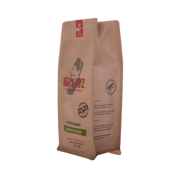 1000g Bio Pack Brown Kraft Paper Coffee Sacs avec fermeture éclair