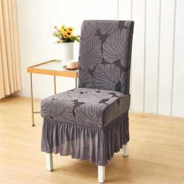 Velvet Elastic Solid Skirt Chair Covers for Home Dining Room