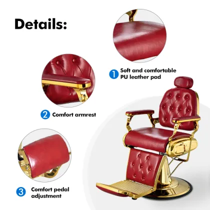 Wholesale Luxury Vintage Belmont Red Barber Chair