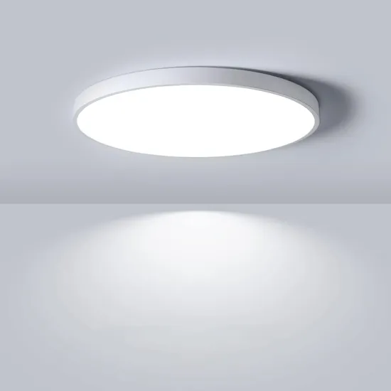 USA CA 30W 120V 5CCT Slim Flush Mount LED Light - White/Black, Sizes 16in x 9in x 12in, 5CCT