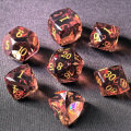 Crystal Multifaceted Polyhedral Dice Set 7 PCS for DND, RPG Tabletop Gaming, Collectors | Tinbox Packing, Gemstone Effect Dice