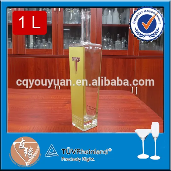 Beautiful custom design vodka whisky liquor crystal clear sodalime glass 0.7l 0.75l 1l bottle
