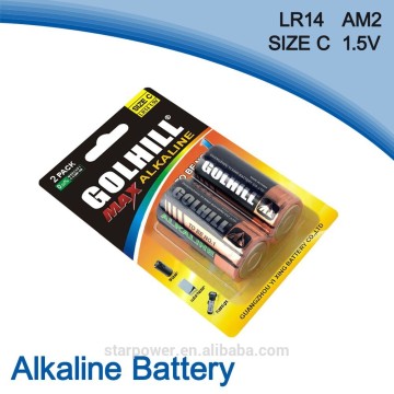 Blister card pack 1.5v am2 r14 c size battery