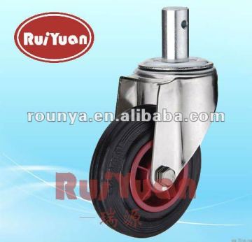 Black Rubber wheel Stem swivel Standard industrial casters