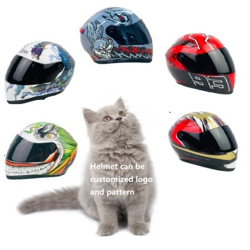 Customizable Mini Motorcycle Doll Pendant with Decorated Cat Helmet