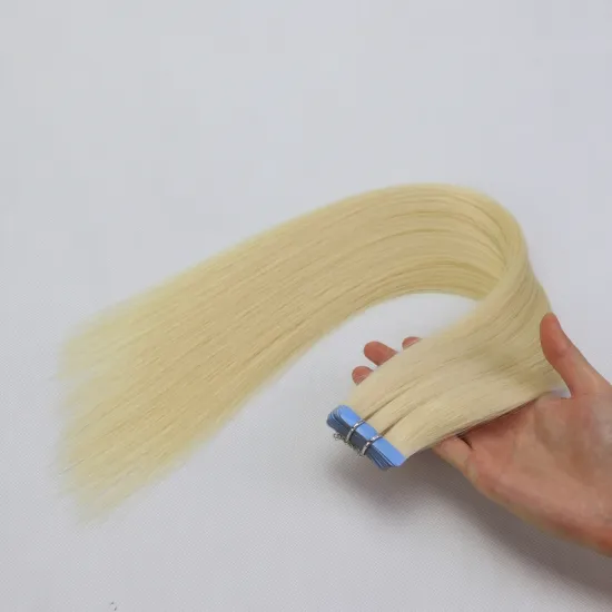 Wholesale high quality 40pcs Double Drawn tape in hair extensions 100 human hair