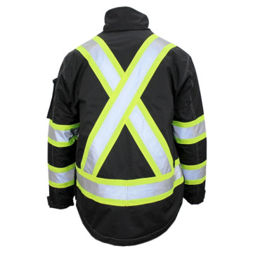 Orange safety work wear reflective parka