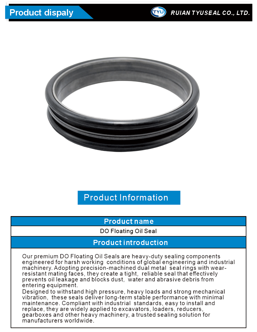 Double Sealing Ring for Heavy Equipment