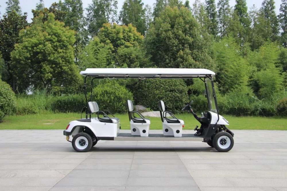 Electric four-wheeler three-row golf cart