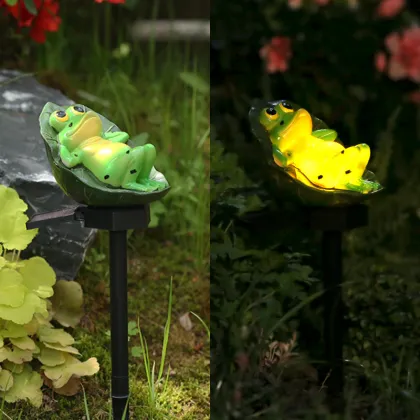 Frog Shaped Solar Resin Lamp