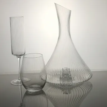Crystal ripple wine glass decanter