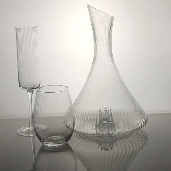 Crystal ripple wine glass decanter