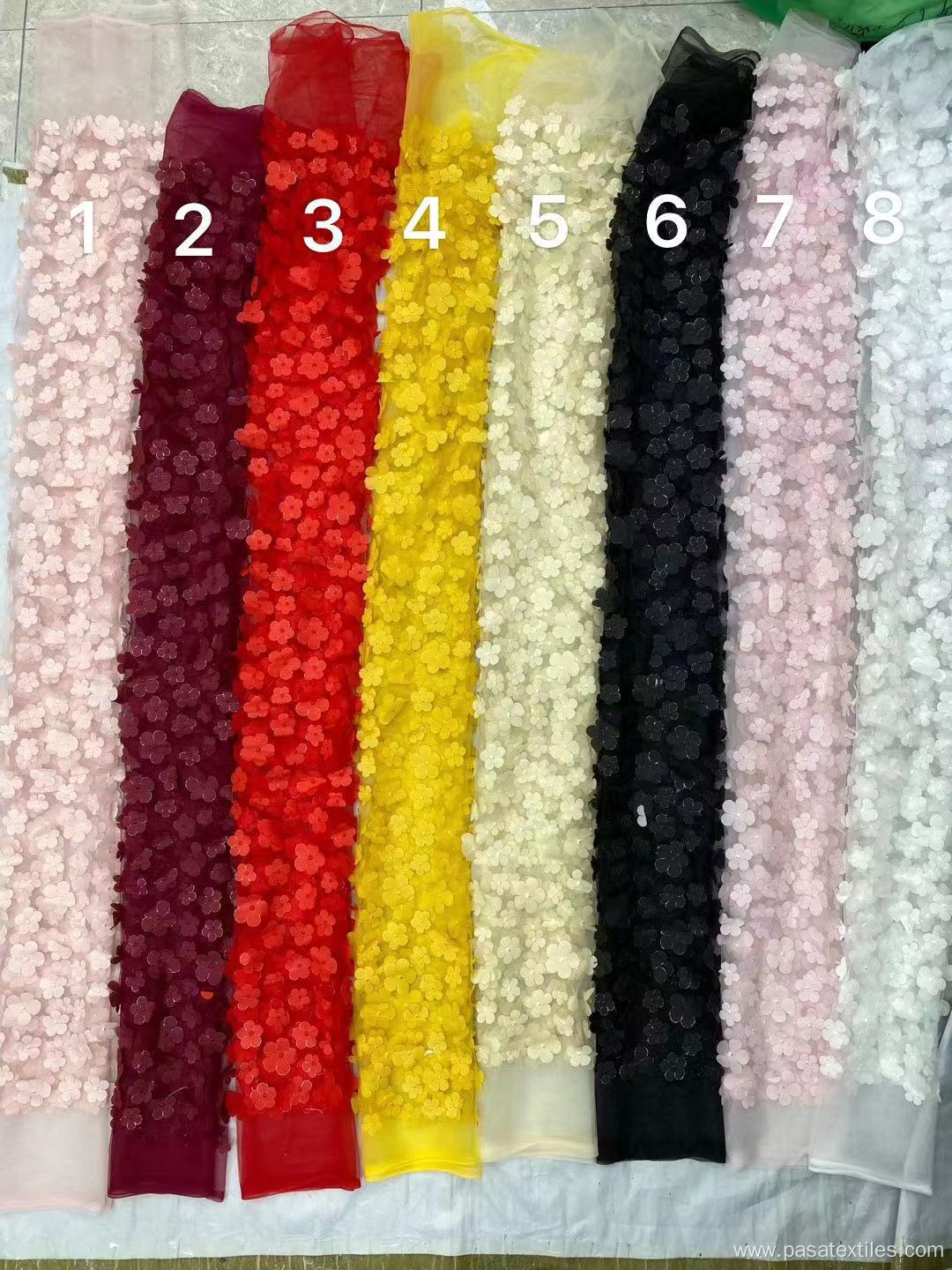 3d flower pakistani fabrics embroidery french laces fabrics high quality tulle african fabrics for clothing textile