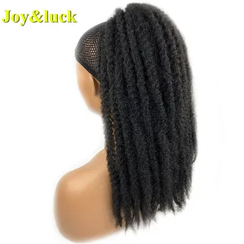 Wholesale Price Ponytail Wig For Women Afro Kinky Curly Puff Hair Extensions Short Black Wrap Around Crochet Drawstring Ponytail