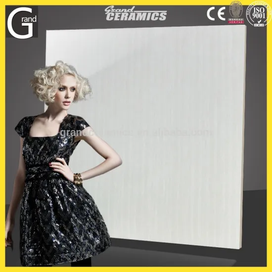 Wooden line double loading polished tile white color tile2015