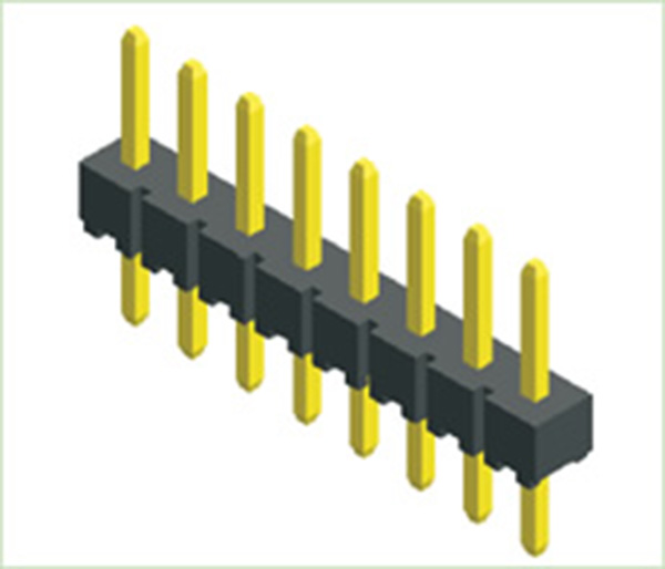 2.00 mm (.079 &quot;) Single fila H4.0 DIP180 °/encabezado de alfiler recto Conector eléctrico