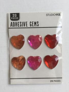 heart shape jumbo adhersive gemstone