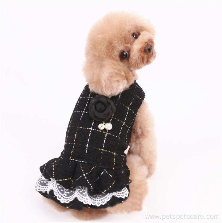 Elegant Dog Full Dress Pet Skirt Clothes Winter