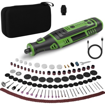 8V Cordless Rotary Tool Kit: 5000-30000RPM Speed, 2.0Ah Battery, Display Screen, EVA Bag - Ideal for DIY Projects, Home Repair, and Crafting