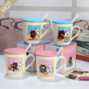 Cute Cartoon Animal Ceramic Mug Set