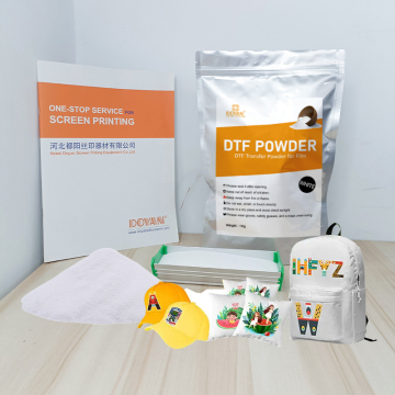 DTF -bläck och filmtillbehör: Svart TPU Hot Melt Powder and Hot Melt White DTF Powder